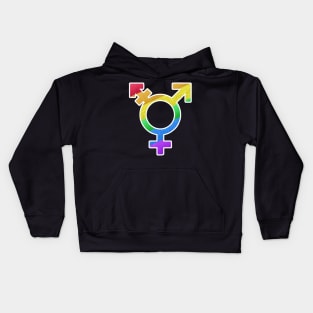 Rainbow Transgender Symbol Kids Hoodie